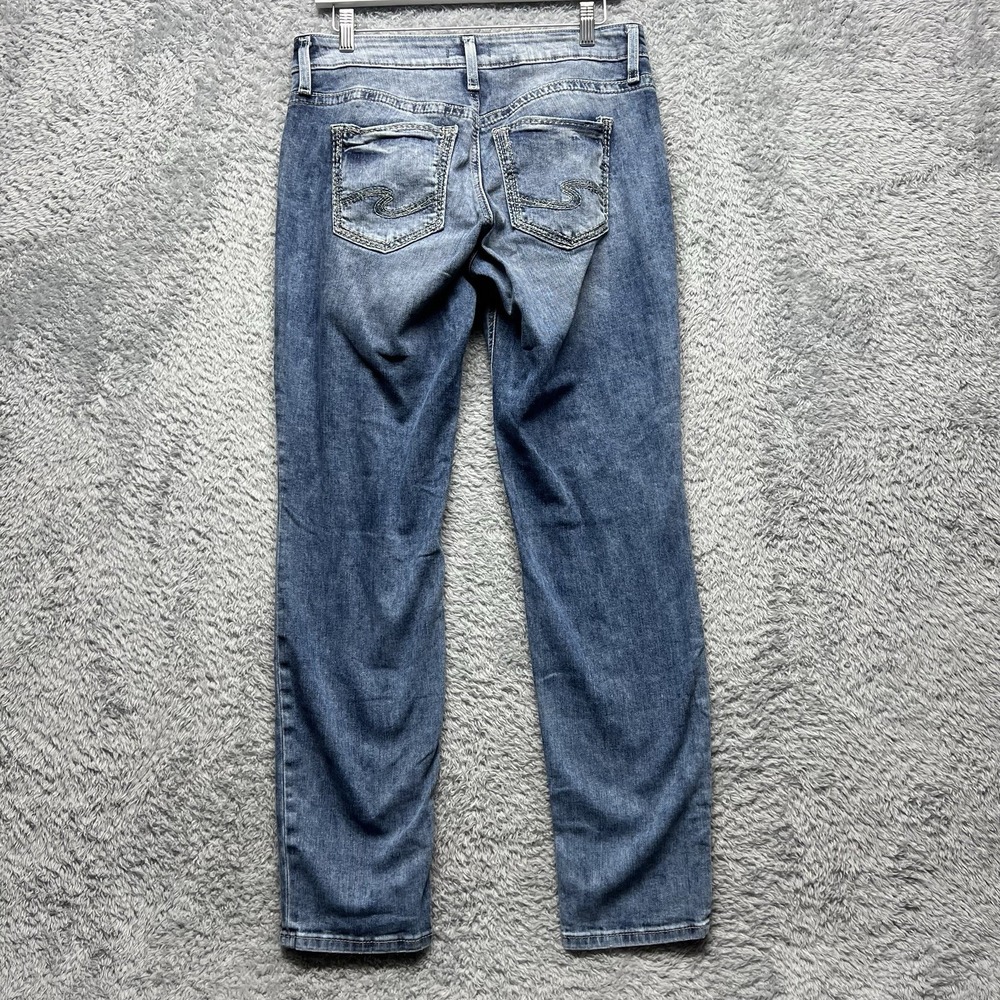Silver Jeans Womens 30x29 Blue Boyfriend Mid Rise‎ Slim Straight Stretch